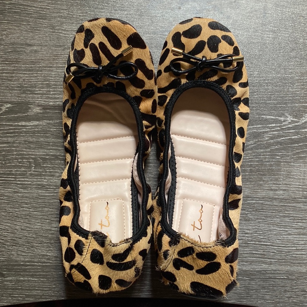 Me Too, Animal print ballet flat, size 7M
